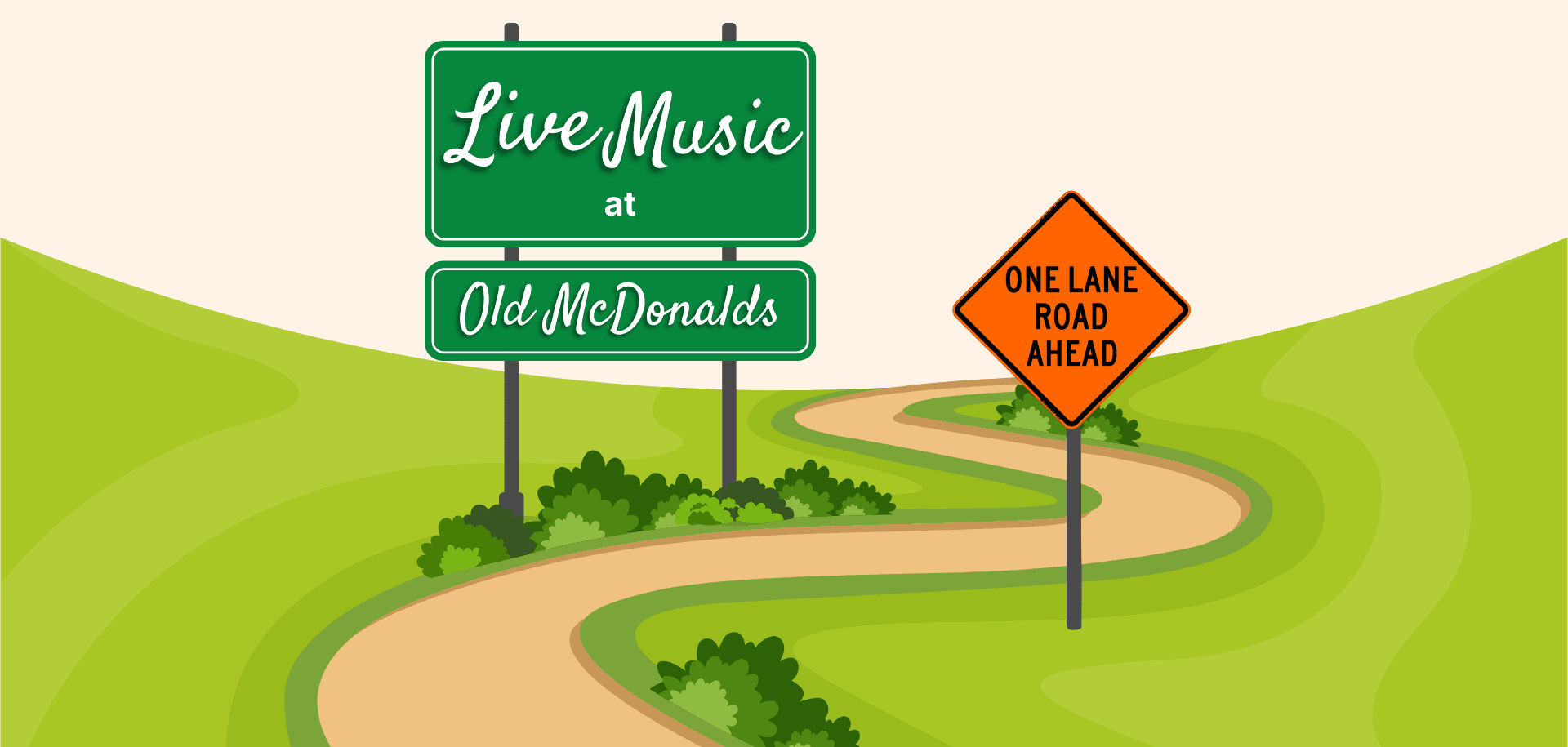One Lane Road Promotional Graphic: Live music at Old McDonald's