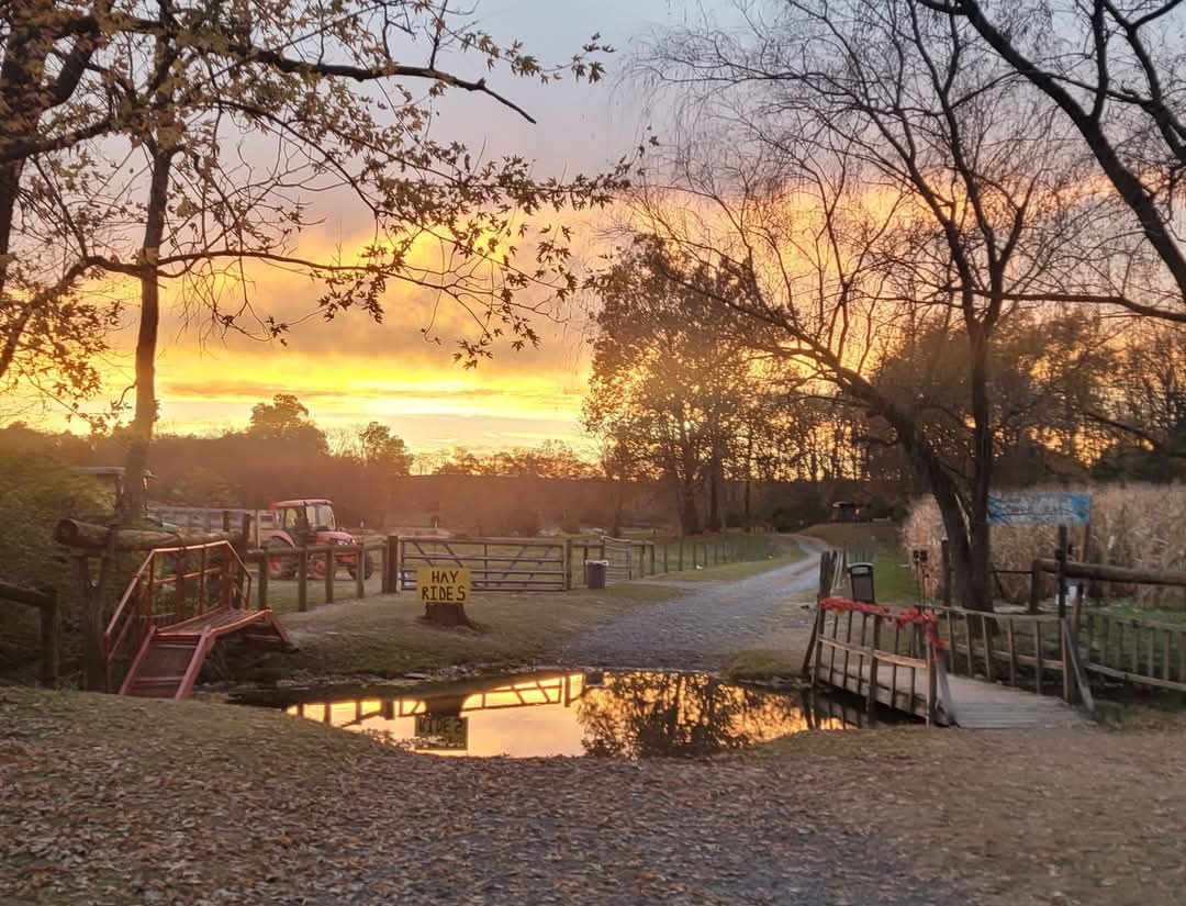 A warm sunset over Glencoe Farm